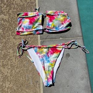 Strapless Multi-Color Bikini